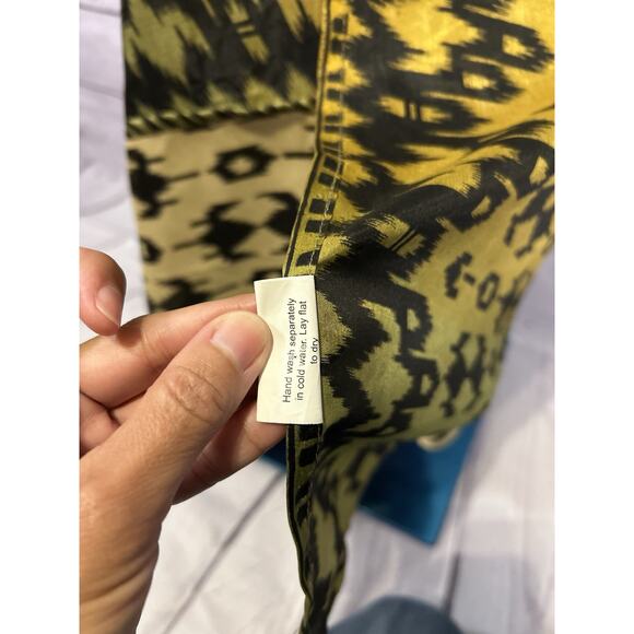 Earthbound Trading Co. Geometric Multicolor Silk Wrap Skirt - Picture 7 of 10